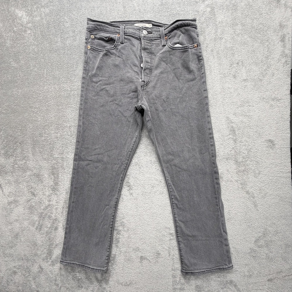 Levi's Wedgie Straight‎ Jeans Womens 32 Gray Charcoal Wash High